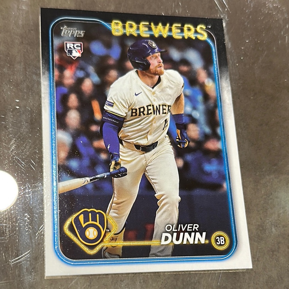 Topps Brewers Card with Cream and Blue Accents